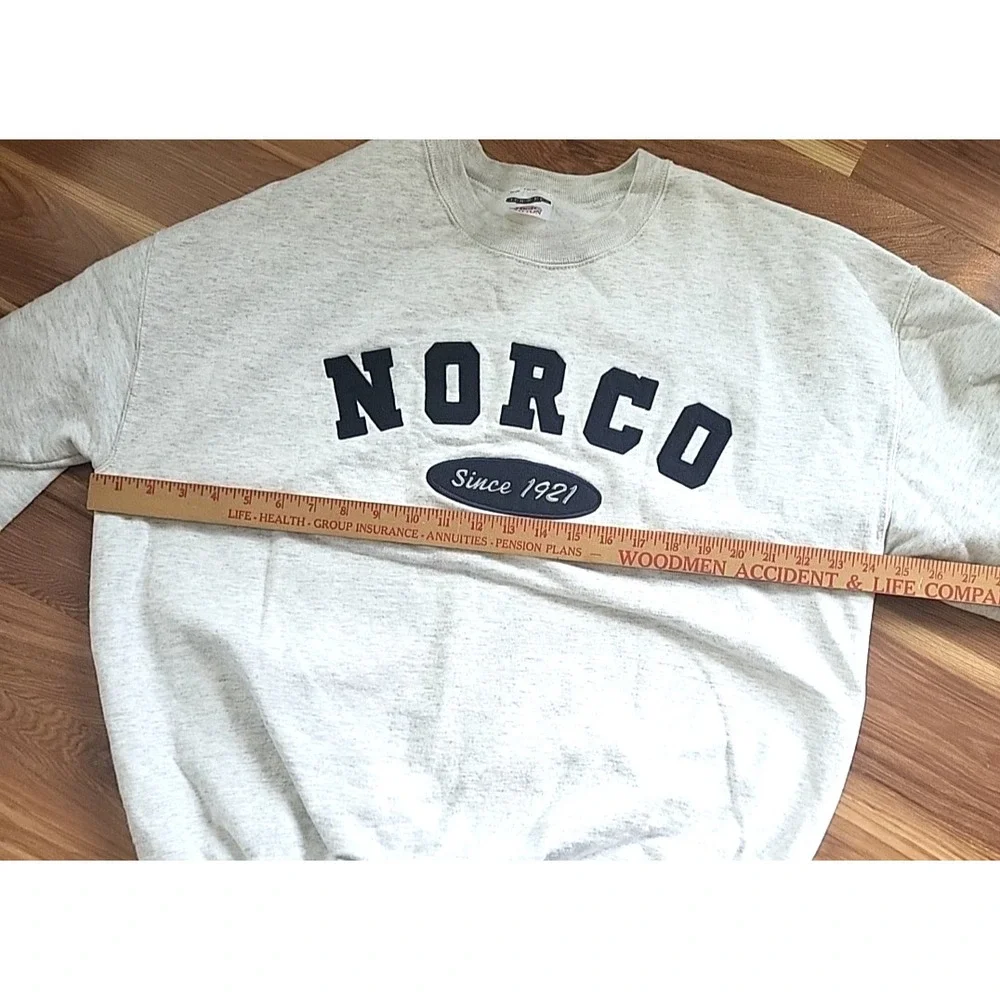 Vintage NORCO California Sweatshirt Size XL‎ Jerzees Embroidered Crew Neck Gray